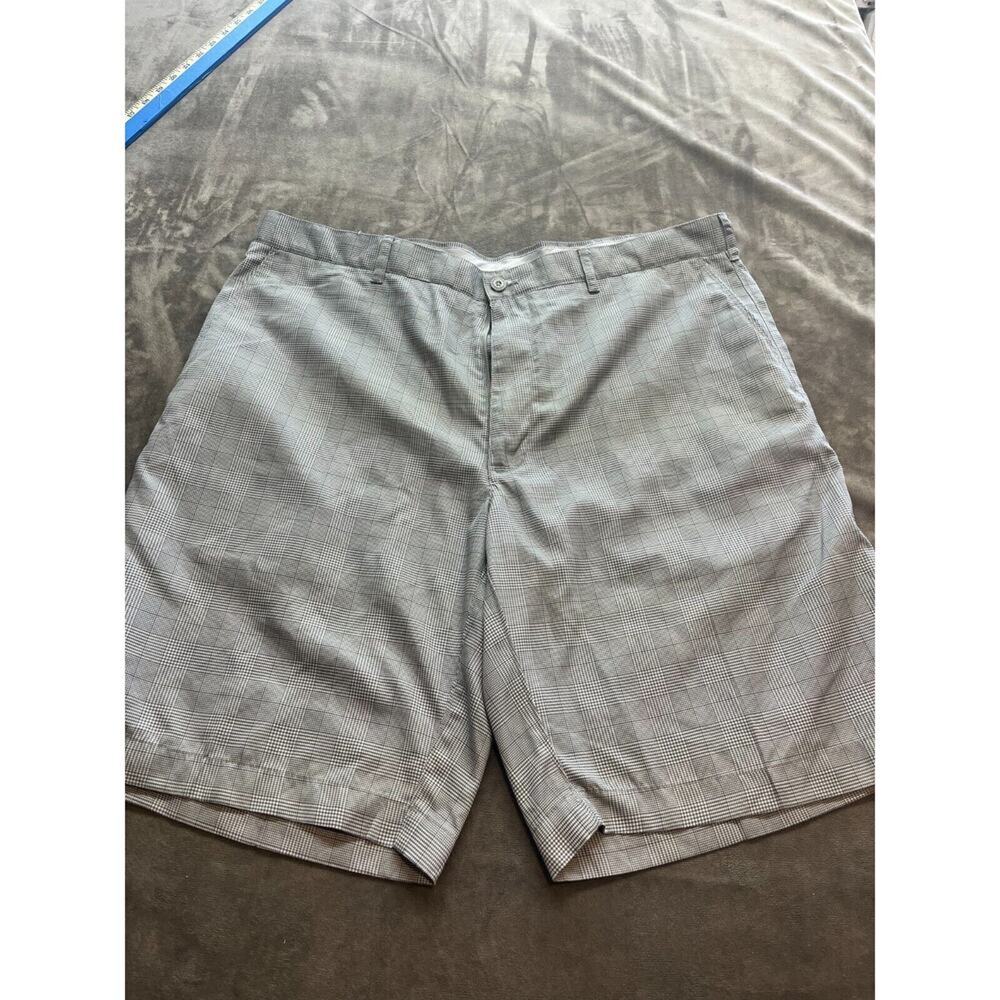 PGA Tour Mens 38 Black And White Plaid Golf Shorts Work Vacay...